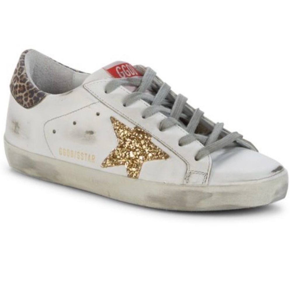 GOLDEN GOOSE
Leopard-Print & Glitter Sneakers